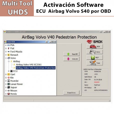 EU 0011 Airbag Volvo S40 por OBD