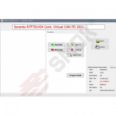 KA0017 Kia Sorento Dashboard Virtual Continental Read/Write KM (with prepare flash) by CAN FD