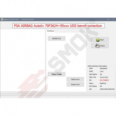 AB0051AirBag PSA Autolive 70F3624+95xxx UDS