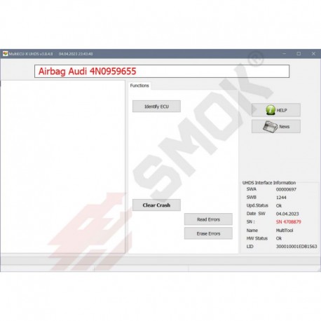 AB0053 AirBag Audi Continental 4N0959655, 80A959655 on bench with getway Clear Crash