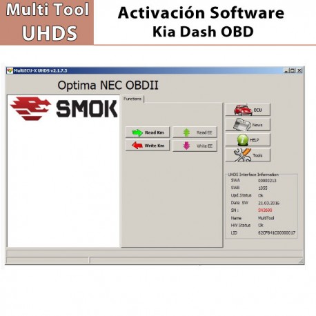 Activación Software Kia Dash OBD para Multi Tool UHDS.
