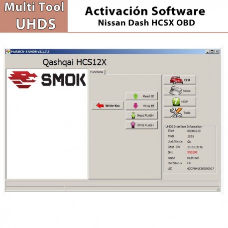 Activación Software Dash HCSX OBD para Multi Tool UHDS.