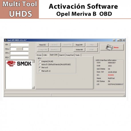 Activación Software Meriva B OBD para Multi Tool UHDS.