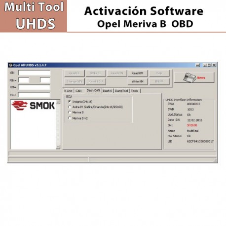 Activación Software Insignia Pin OBD para Multi Tool UHDS.
