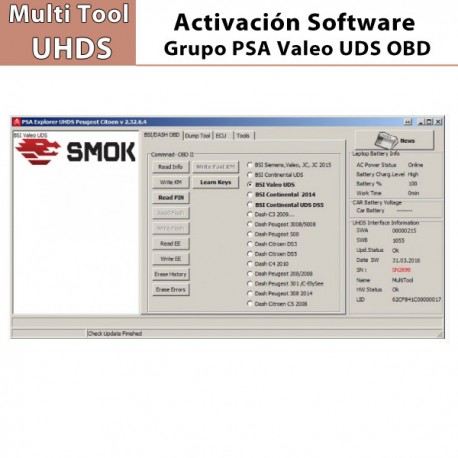 Activación Software Valeo UDS OBD para Multi Tool UHDS.