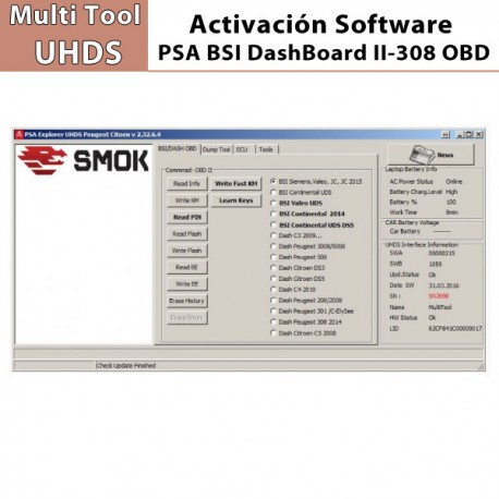 Activación Software BSI Johnson 2015 OBD para Multi Tool UHDS.