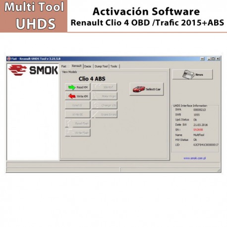 Activación Software Clio 4 OBD /Trafic 2015+ABS para Multi Tool UHDS.