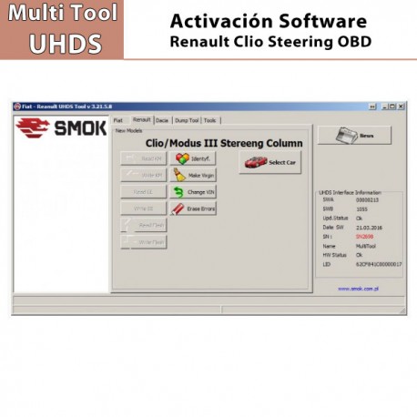 Activación Software Renault Clio Steering para Multi Tool UHDS.