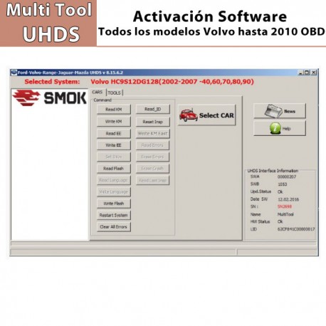 Activación Software Todos los Volvo hasta 2010 OBD para Multi Tool UHDS.