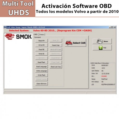 Activación Software Todos los Volvo desde 2010- , OBD para Multi Tool UHDS.