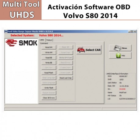 Activación Software Volvo S80 2014... OBD para Multi Tool UHDS.