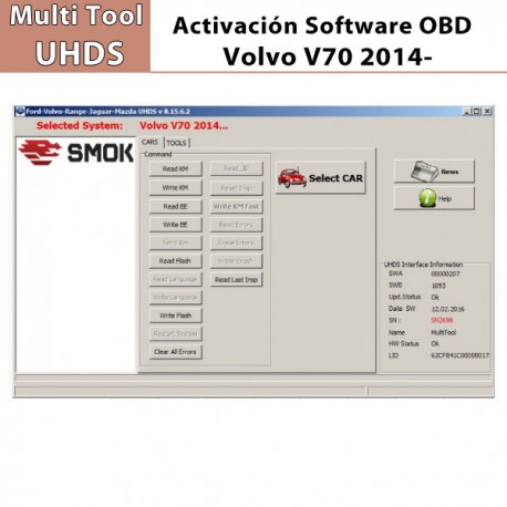 Activación Software Volvo V70 2014- OBD para Multi Tool UHDS.