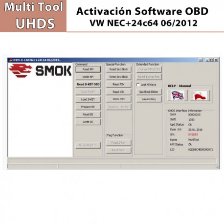 Activación Software VW NEC+24c64 06/2012 OBD para Multi Tool UHDS.