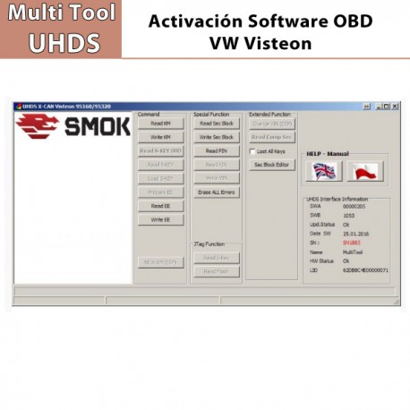 Activación Software VW Visteon OBD para Multi Tool UHDS.
