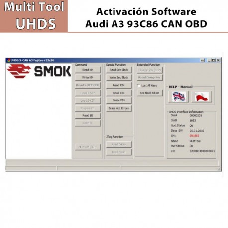 Activación Software Audi A3 93C86 CAN OBD para Multi Tool UHDS.