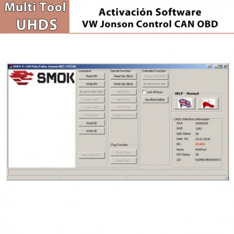 Activación Software VW Johnson Control CAN OBD para Multi Tool UHDS.