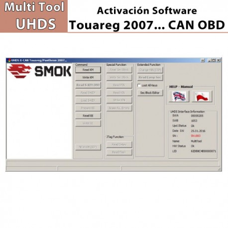 Activación Software VW Touareg 2007... CAN OBD para Multi Tool UHDS.