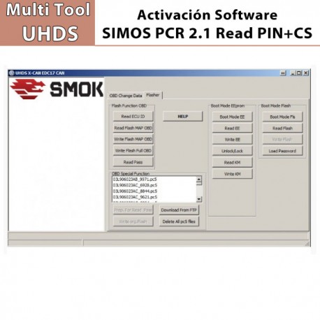 Activación Software SIMOS PCR 2.1 Lectura de PIN+CS OBD para Multi Tool UHDS.