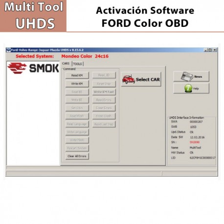 Activación Software Ford Color OBD para Multi Tool UHDS.