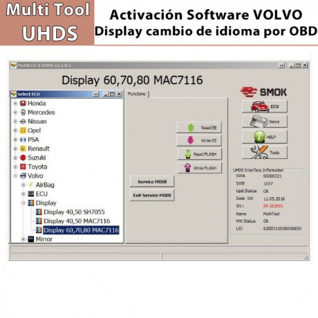 Volvo Display cambio de idioma por OBD