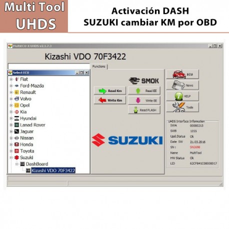 DASH Suzuki Cambiar KM por OBD