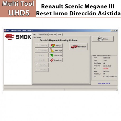 Activación Renault Scenic Megane III Reset Immo dirección asistida