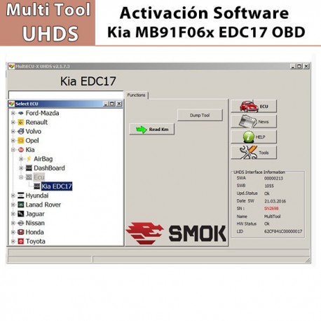 Activación Software Kia Dump Tool  EDC 17 Multi Tool UHDS