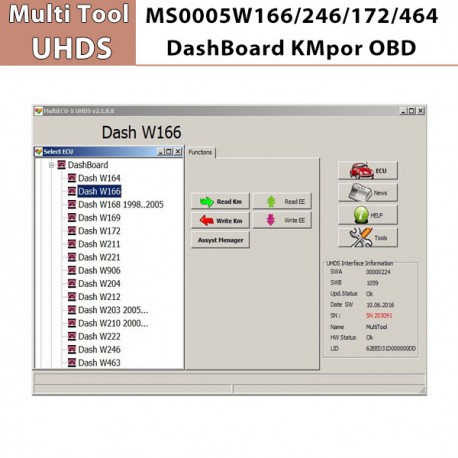 Activación MS0005 W166/246/172/464 DashBoard KM por OBD