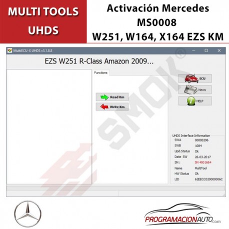 Activación MS0008 Mercedes W251, W164, X164 EZS KM