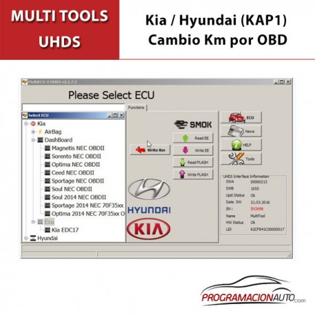 Pack de activaciones Kia / Hyundai (KAP1)  Cambio Km por OBD