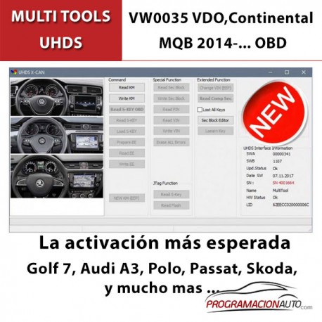 Super Activación VW0035 VDO,Continental MQB 2014-... OBD