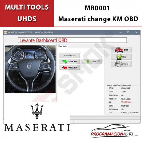 MR0001 Activación Maserati cambio KM por OBD