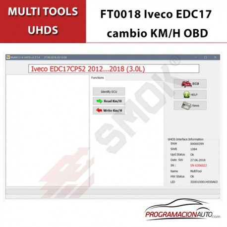 FT0018 Iveco EDC17 cambio KM/H por OBD