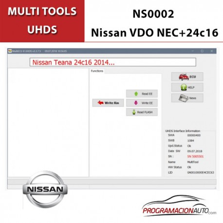 NS0002 Activación  Nissan VDO NEC+24c16 OBD