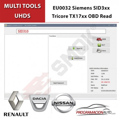 EU0032 Siemens SID3xx Tricore TX17xx OBD Read
