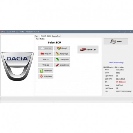 Dacia change KM by OBD (DAP1A)