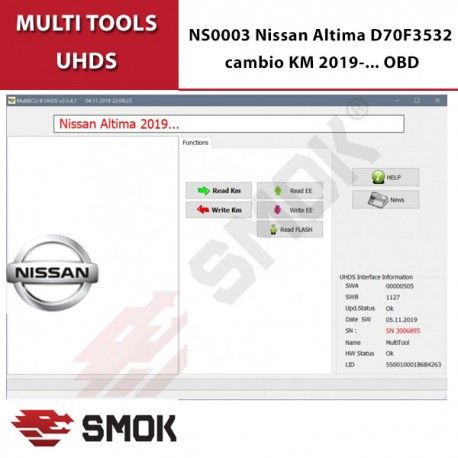 NS0003 Nissan Altima D70F3532 change KM 2019-... OBD