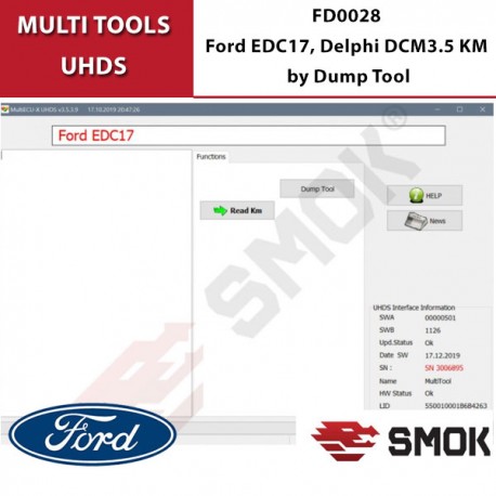FD0028 Ford EDC17, Delphi DCM3.5 KM por herramienta de volcado