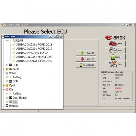 AB0001 Ford AirBag MAC/XC2361 AirBag OBD