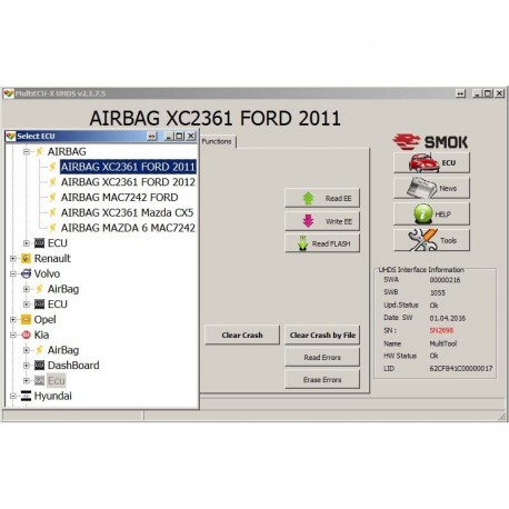 AB0010 Ford/Volvo Clear Crash by OBD