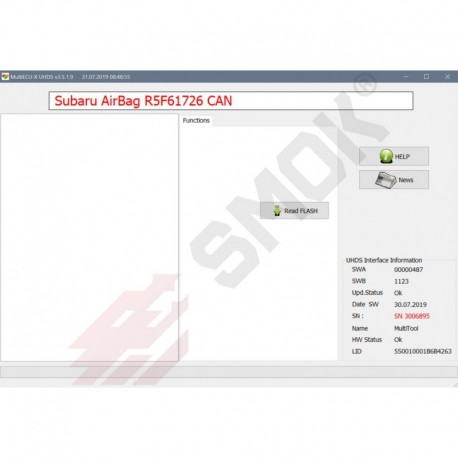 AB0021 Subaru Airbag Modules on R5F617xx Read Flash by CAN (module conector) or OBD