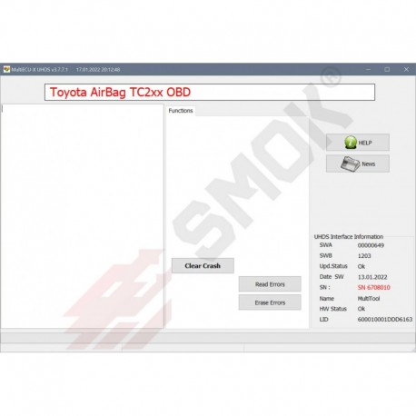 AB0034 AirBag Toyota TC2xx (TRW) Clear Crash by OBD