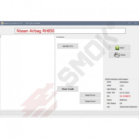 AB0040 AirBag Nissan Leaf, Bosch RH850 module Clear Crash