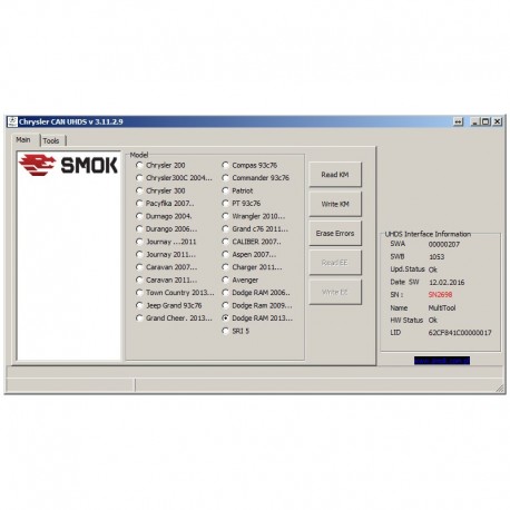Chrysler Basic CAN OBD para programador Multi Tools UHDS Smok