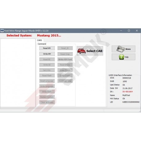 FD0013 Ford Mustang 2015-... KM OBD
