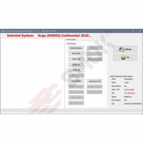 FD0041 Unprotected MCU Ford Fiesta/Focus/Ecosport/Kuga/Transit Custom/Transit Connect RH850 Continental 2017…2020